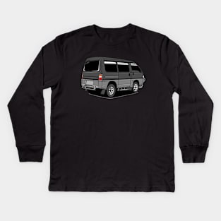 Jdm black delica rear classic Kids Long Sleeve T-Shirt